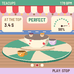 Teacups: your cup spinning at 98%, PERFECT, the waltz at 178 BPM