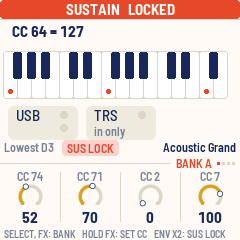 Sustain locked: ENV tapped twice
