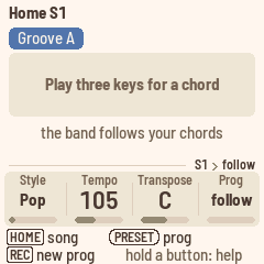 Home on a new FM-1, stopped, with the band following your chords