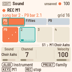 A melody recording along the song