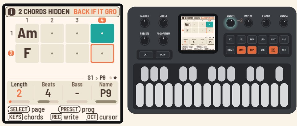 Length 2: 2 CHORDS HIDDEN, BACK IF IT GROWS