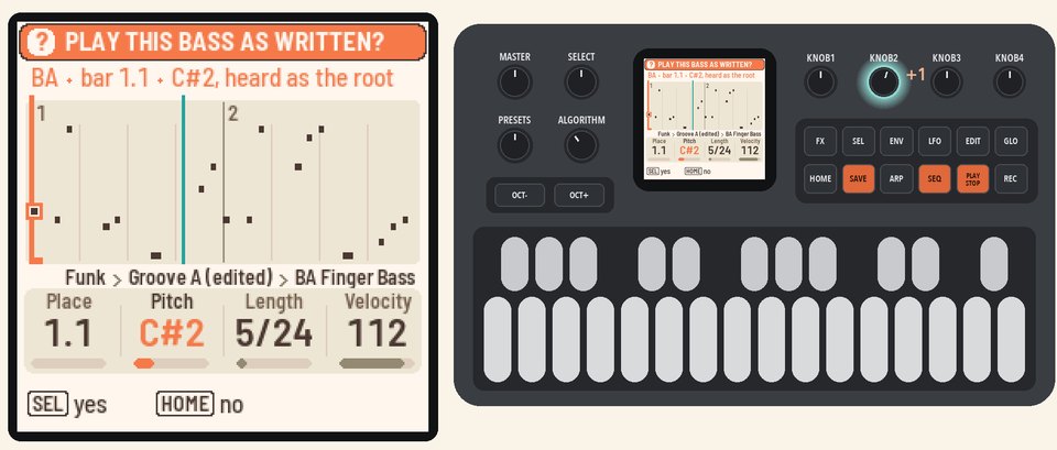 KNOB 2 turned: PLAY THIS BASS AS WRITTEN?