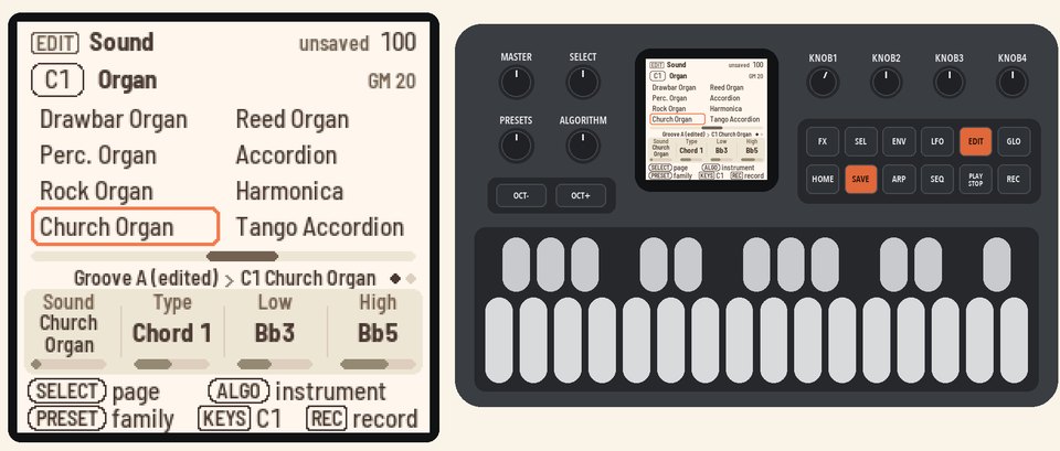 A new sound for C1: SAVE lit, unsaved in the header
