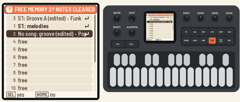 Memory: FREE MEMORY 2? NOTES CLEARED