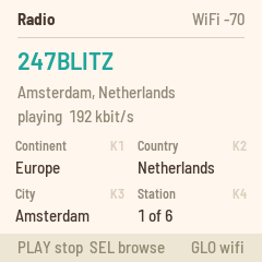 Home: a station in Amsterdam, with the four knobs