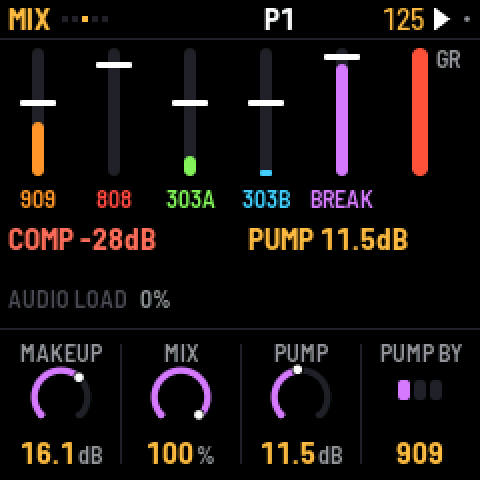 MIX, with the compressor pumping