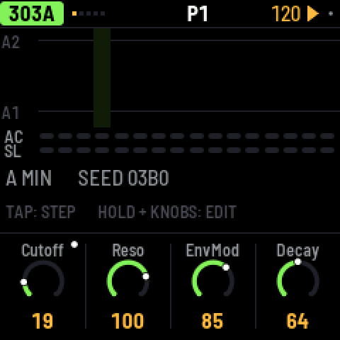 A recorded cutoff sweep playing