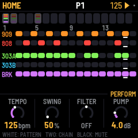 HOME: a line per part in every pattern with notes