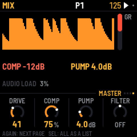 MASTER: the output level, the pump at work